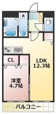 熊本市中央区迎町1丁目の間取図