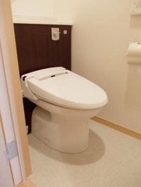 落ち着いた色調のトイレです