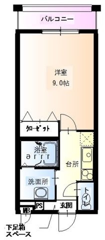 拡大写真:大阪市東成区神路4丁目 3階305の間取り