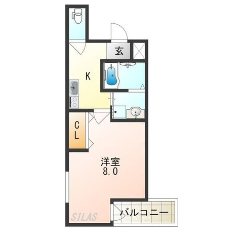 拡大写真:大阪市旭区赤川2丁目 1階102の間取り