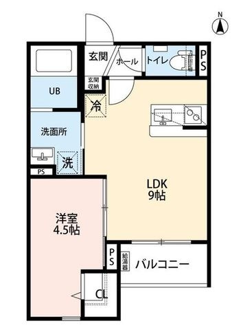 拡大写真:東大阪市瓢箪山町 1階102の間取り