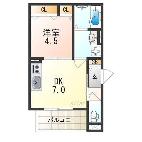 拡大写真:大阪市旭区今市1丁目 1階101の間取り