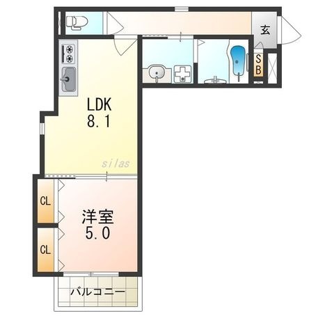拡大写真:大阪市旭区今市1丁目 3階304の間取り