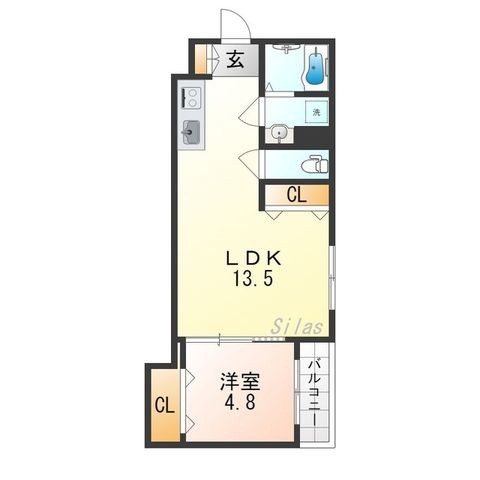 拡大写真:寝屋川市萱島東2丁目 2階202の間取り