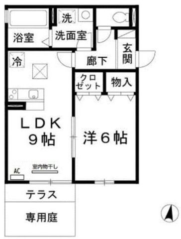 拡大写真:東大阪市東石切町6丁目 1階101の間取り