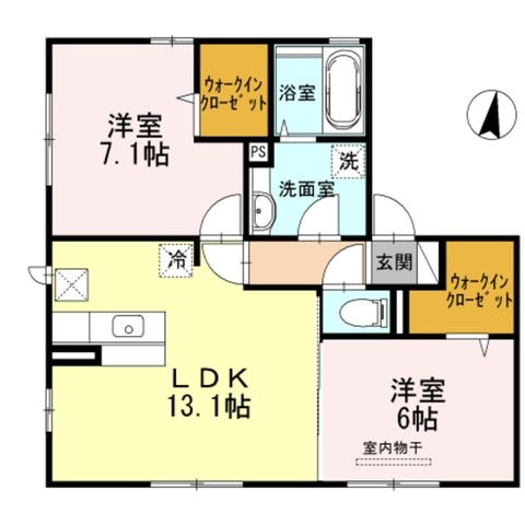 拡大写真:枚方市藤阪元町2丁目 1階102の間取り