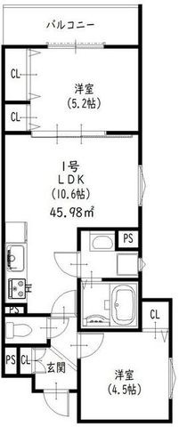 拡大写真:枚方市藤阪東町3丁目 1階102の間取り