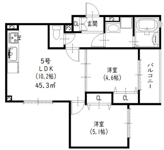拡大写真:枚方市藤阪東町3丁目 2階205の間取り