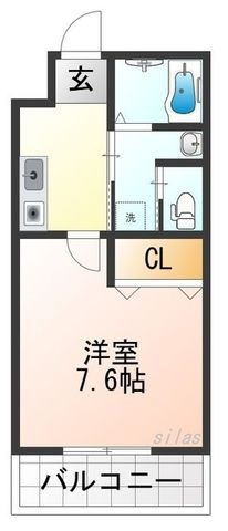 拡大写真:門真市栄町 3階301の間取り