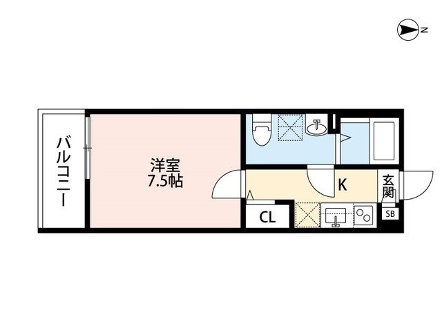 拡大写真:大阪市住之江区御崎6丁目 2階202の間取り