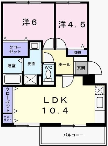 拡大写真:ヒューマンプレイス 3階302の間取り