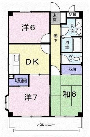 拡大写真:MANSION LOTUS 2階203の間取り
