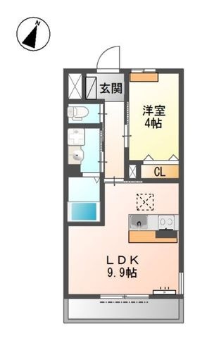 拡大写真:プランドール三木 2階202の間取り