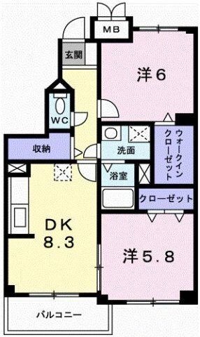 拡大写真:セイント・サチ 3階302の間取り