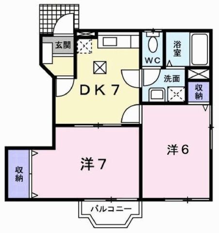 拡大写真:リバーサイドパレス松陽 1階101の間取り