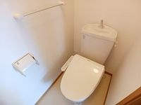 落ち着いた色調のトイレです