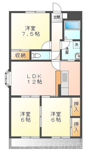 拡大写真:リアン久米 3階302の間取り