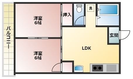 拡大写真:岡山市中区山崎 2階205の間取り