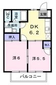 写真:サンシティ臼井A 2階203の間取図