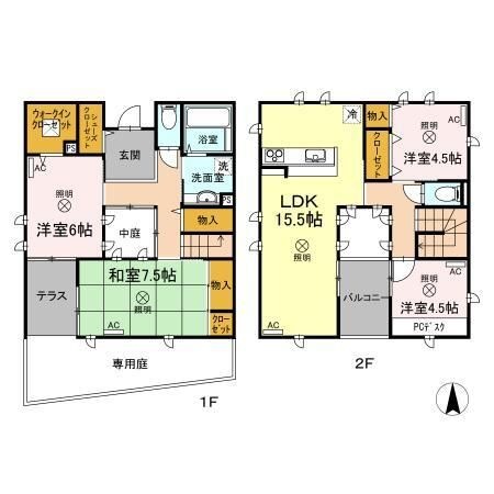 拡大写真:岡山市中区国富 1階113の間取り