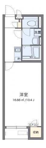 拡大写真:クレイノグランドゥール備前 2階208の間取り