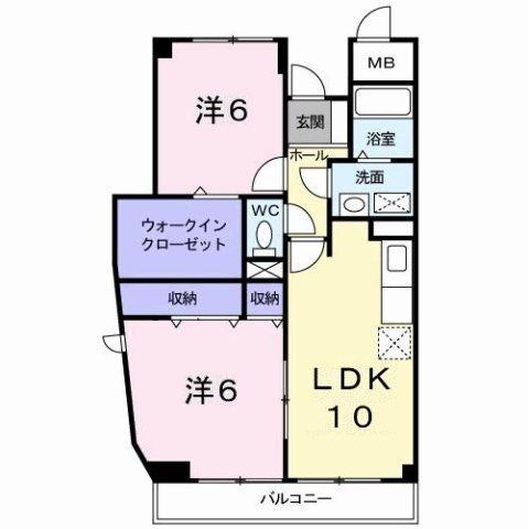 拡大写真:クレールコート 2階204の間取り