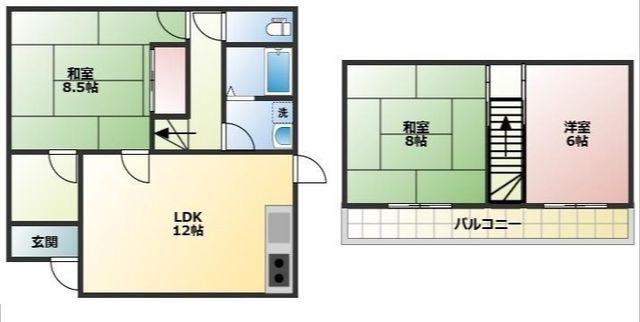 拡大写真:湊貸家 1の間取り