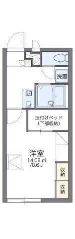 拡大写真:レオパレスびぜん 1階101の間取り