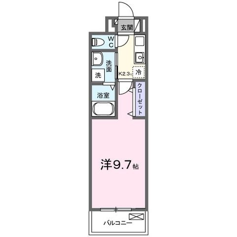 拡大写真:グランシュテル 3階305の間取り