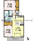 オッツ梅満Ⅱ A棟の間取図