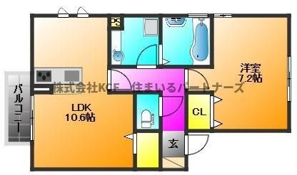 拡大写真:セジュール・リアン 1階105の間取り