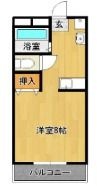 拡大写真:久留米市東櫛原町 3階305の間取り