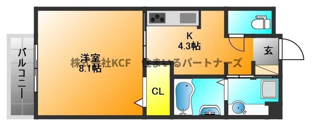拡大写真:オリカン 1階103の間取り