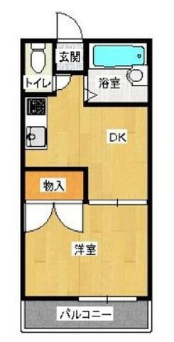 拡大写真:カーサ京町 1階104の間取り