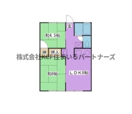 拡大写真:赤司アパート 2階101の間取り