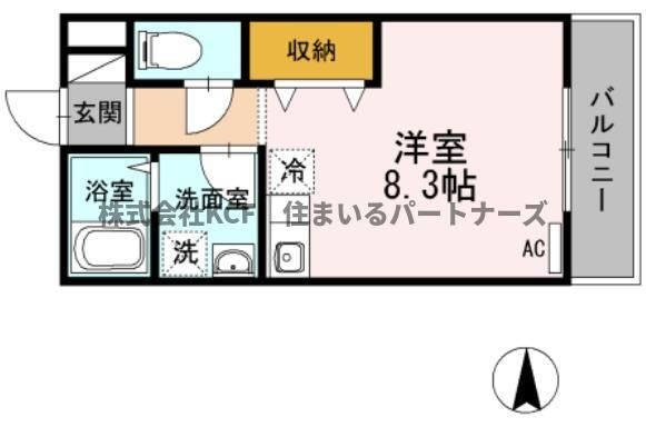 拡大写真:オリーヴァ花畑 2階202の間取り