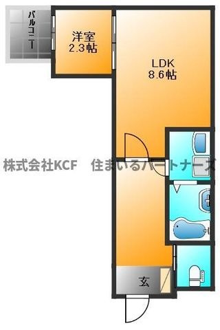 拡大写真：アルテ久留米 1階101の間取り