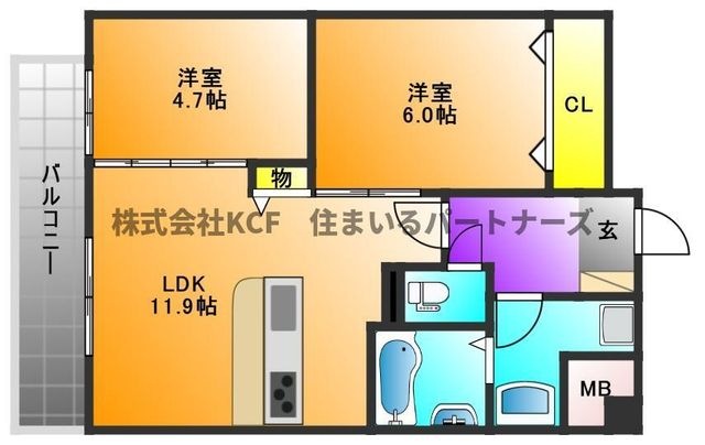 拡大写真:ウィリングネクスト 7階702の間取り