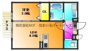 拡大写真:シュティッヒパルメ 2階203の間取り