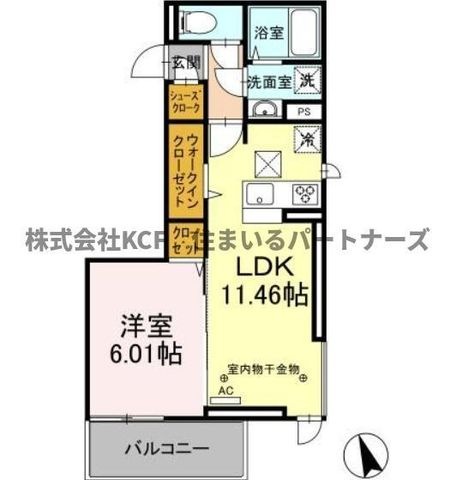 拡大写真:グランツ アルファ 1階102の間取り