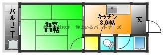 拡大写真:野中ハイツ 2階201の間取り