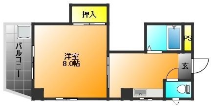 拡大写真:ウガワビル 3階301の間取り