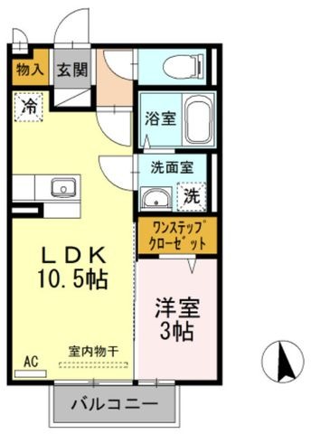 拡大写真:オリーヴァ東合川 1階103の間取り