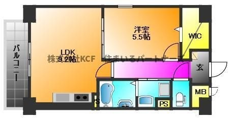 拡大写真:グランドシャトー花畑T・S 5階505の間取り