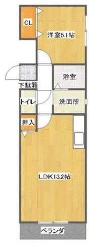 拡大写真:DC.フラット 3階302の間取り