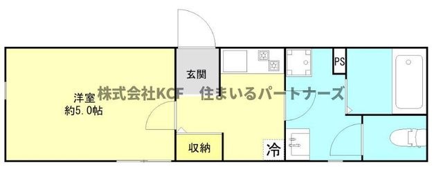 拡大写真:ラシックランテ上津町 2階201の間取り