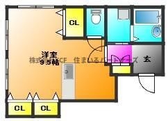 拡大写真:メゾン岩橋 3階302の間取り