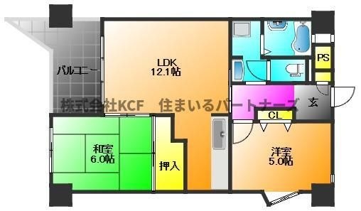 拡大写真:アルテハイム宮ノ陣 3階305の間取り