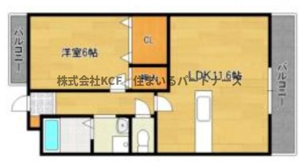 拡大写真:イルプリモ上津 2階202の間取り