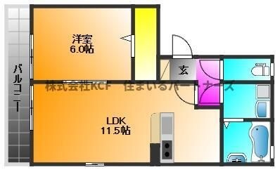 拡大写真:カトレアコート 1階101の間取り